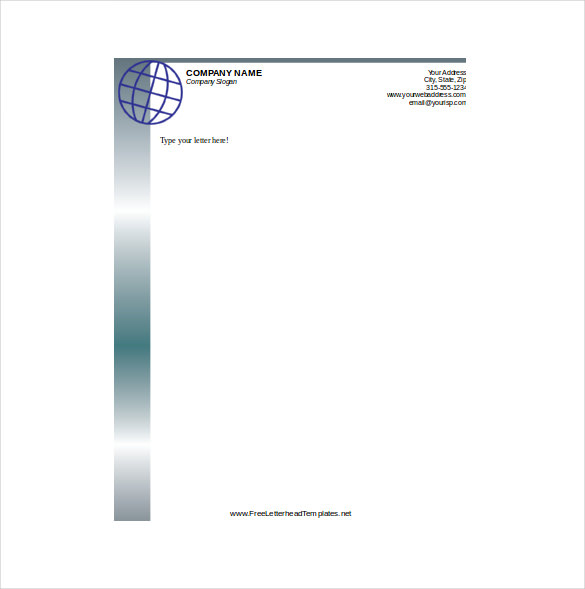 business letterhead with globe template download