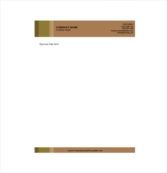 business letterhead with brown background template download