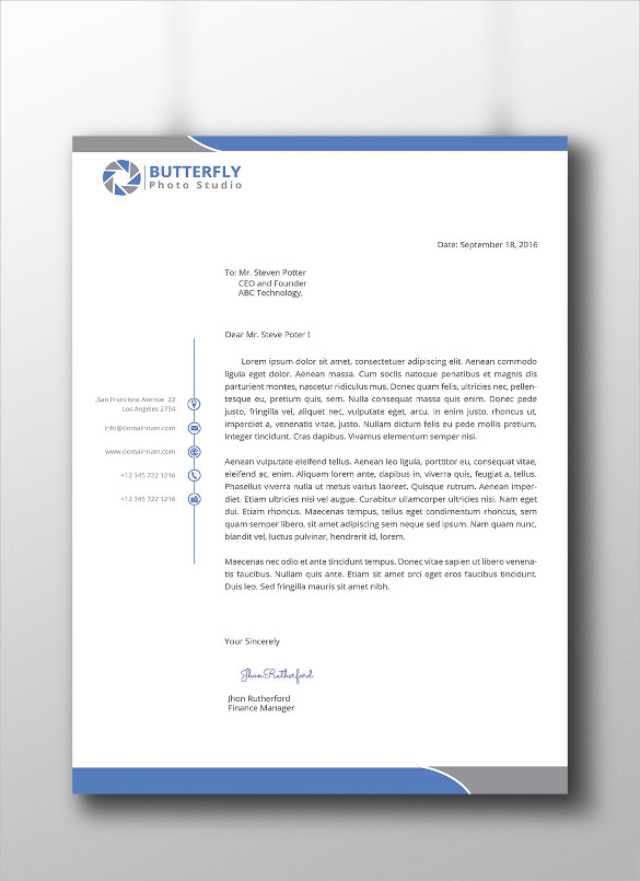 32  Professional Letterhead Templates  Free Sample, Example Format Download  Free \u0026 Premium 