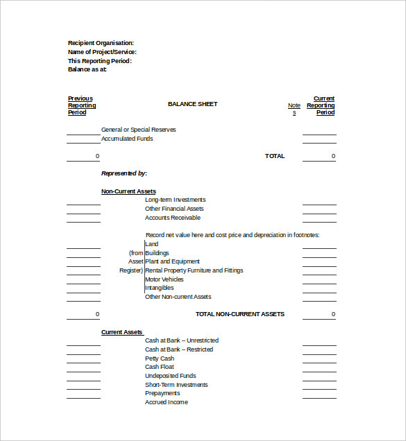 Free Small Business Balance Sheet Templates