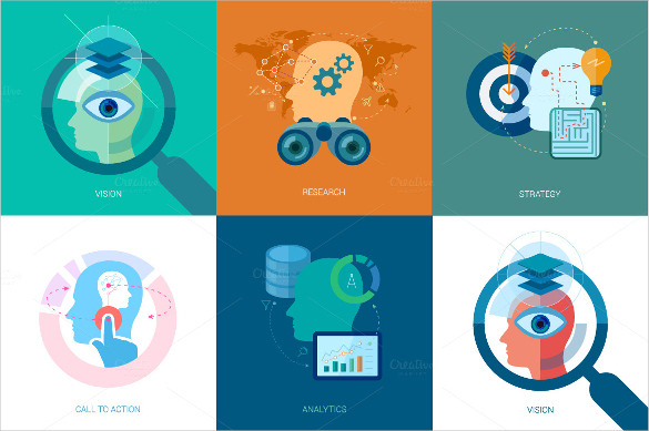 flat design headprofile icons download