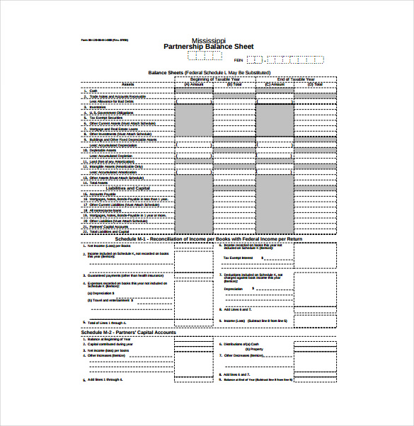 partnership balance sheet free pdf download