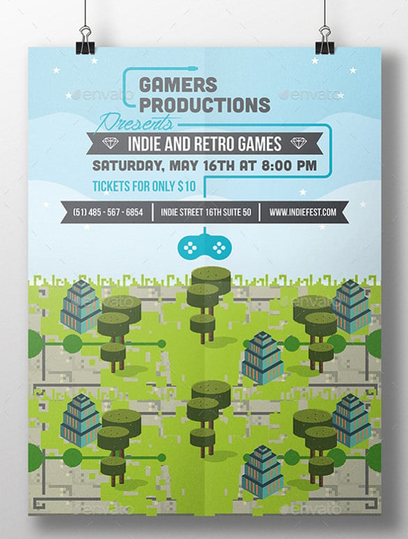 premium game event annoncement flyer template