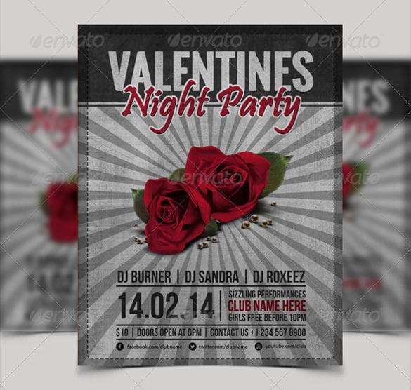 valentine day event organization flyer