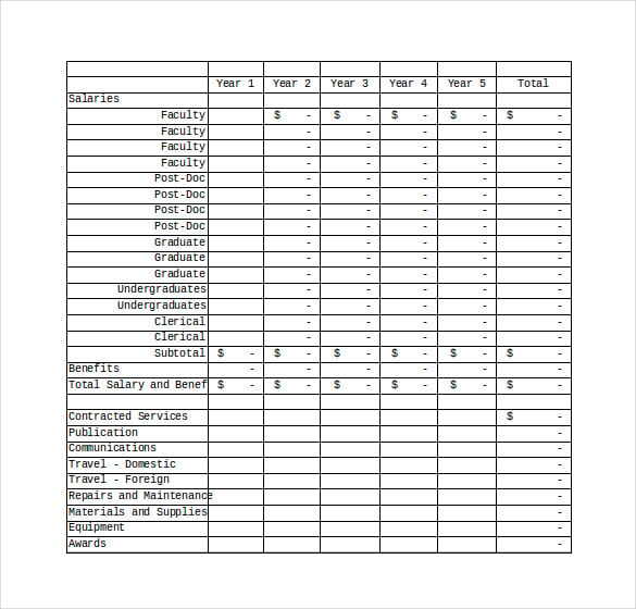 blank budget sheet excel template free download