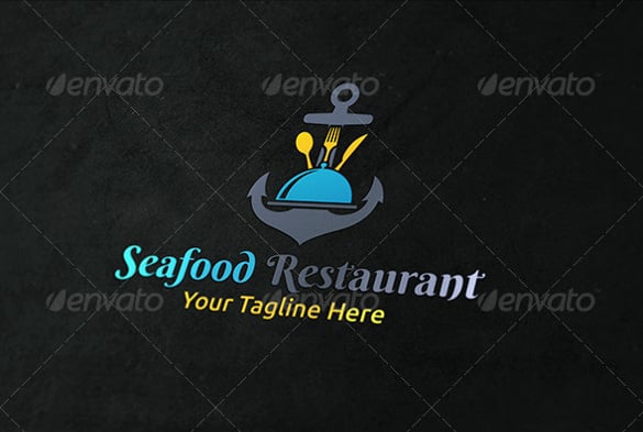 fresh sea food restaurant logo template