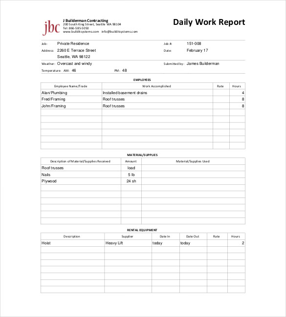 Contoh Daily Activity Report Contoh Rego