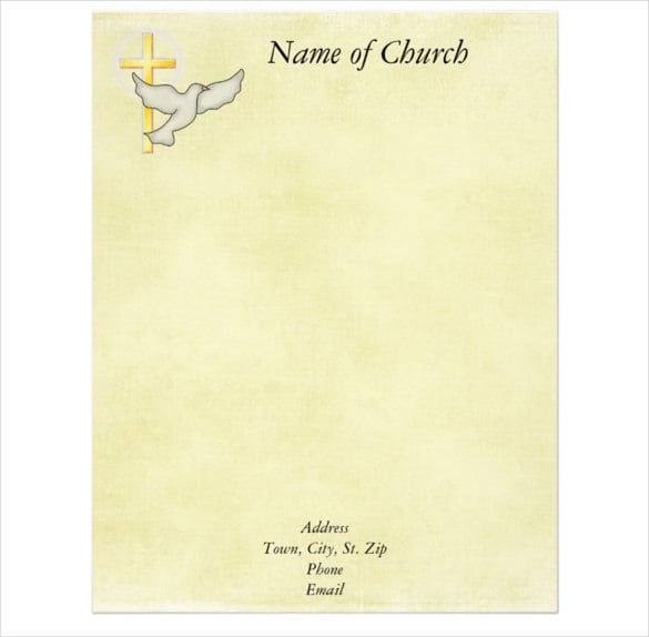 christian letterhead format template