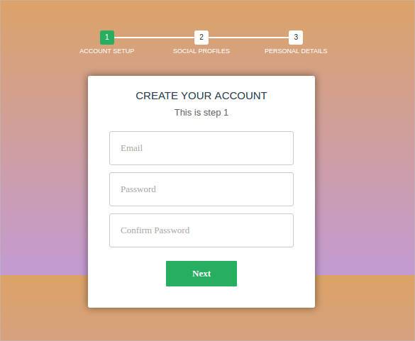 multi step signup form with css3 and jquery11