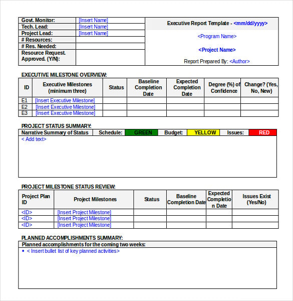 Executive Report Template - 15+ Free Sample, Example, Format Download ... Formal Business Report Sample