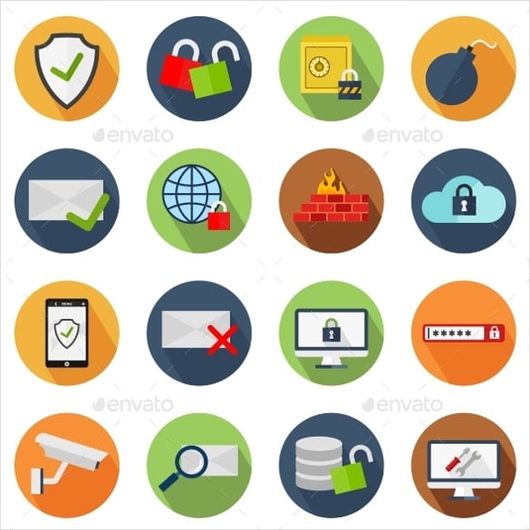 set of security icons download