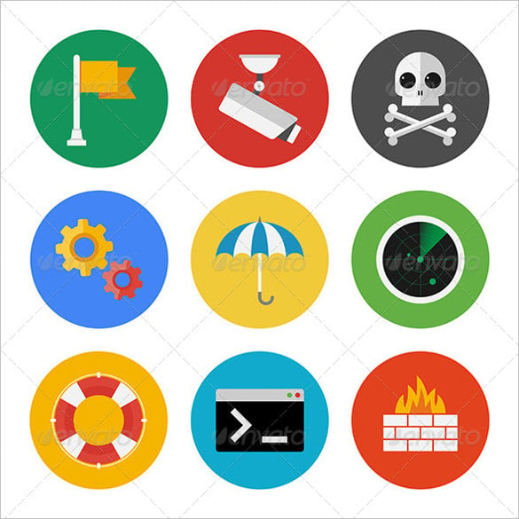 set of security icons