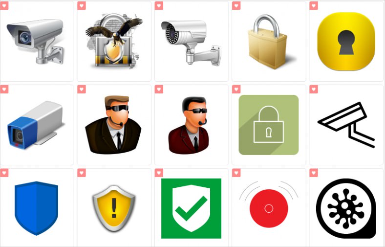 collection of security icons 788x50