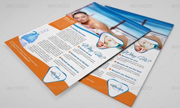 modern spa a4 flyer template
