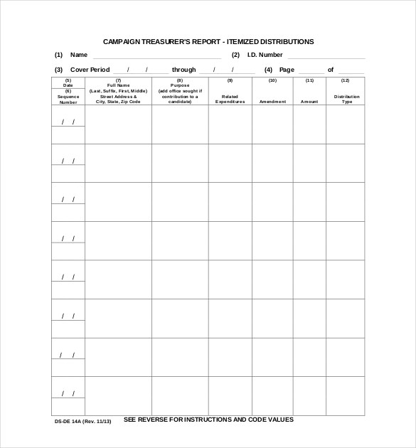 campaign treasurers report