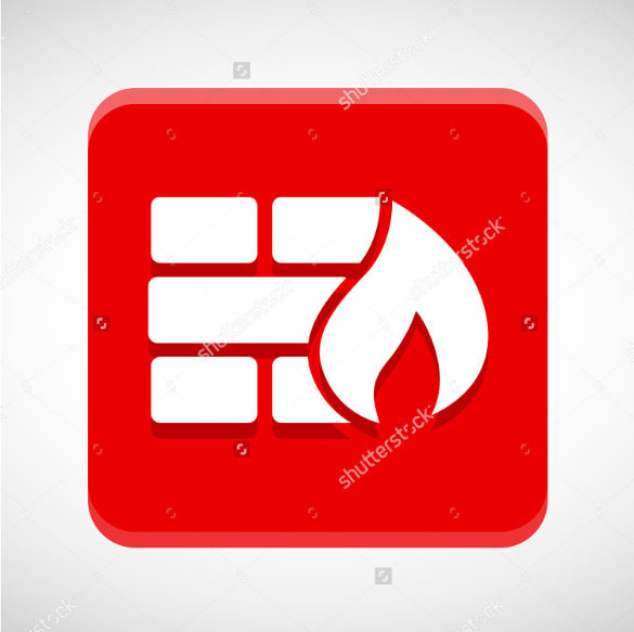 red firewall icon template
