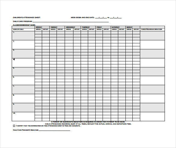 15+ Attendance Sheet Templates – Free Sample, Example, Format Download!