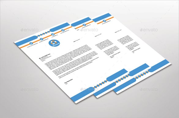 blue and letterhead template design custom example template
