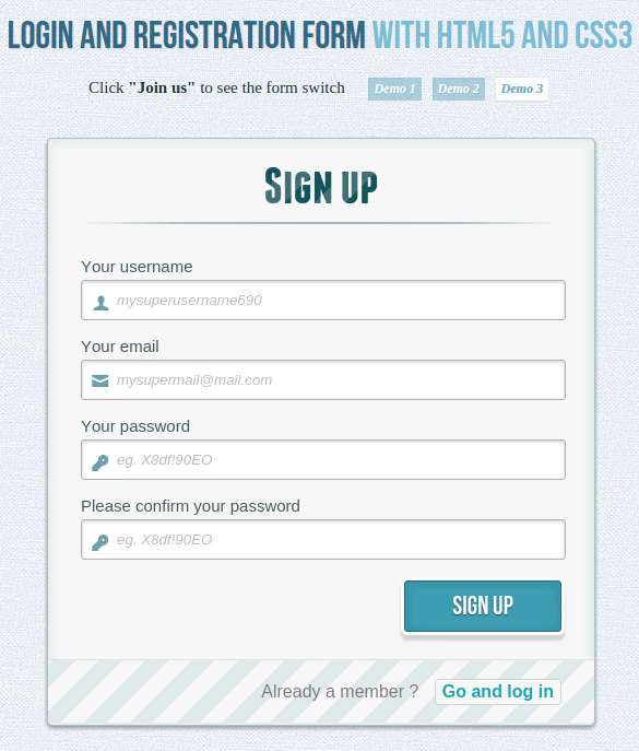 19+ HTML5 Signup & Registration Forms – Free HTML, CSS 