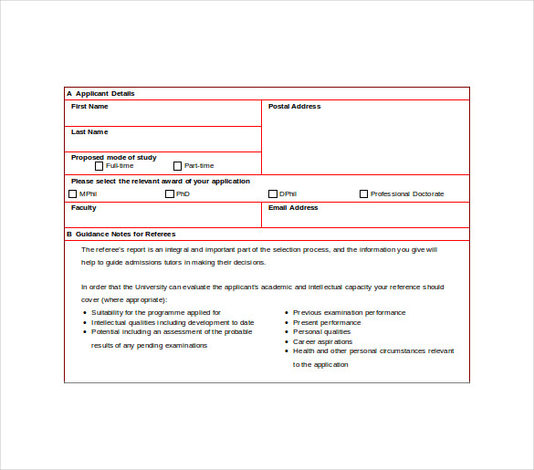 application reference sheet word template free download