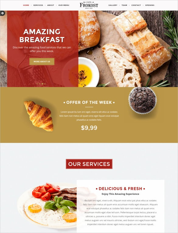 frokost restaurant cafe one page html5 template