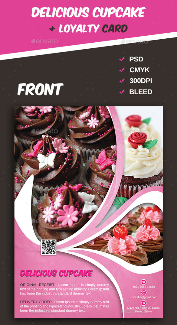 attractive cake psd template design