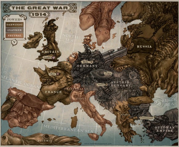 caricature map of europe