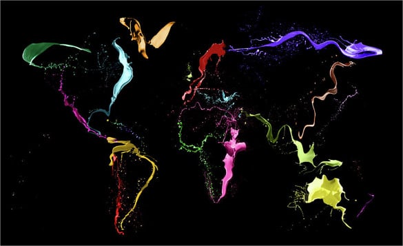 world map abstract paint download