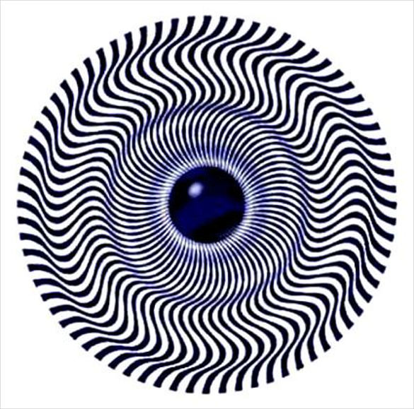 3d cool blue eye spiral wheel illusion template