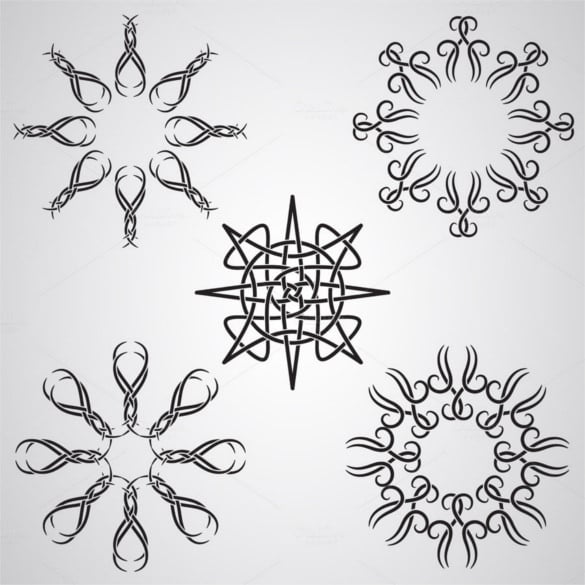 vector celtic geometric tattoo sun elements