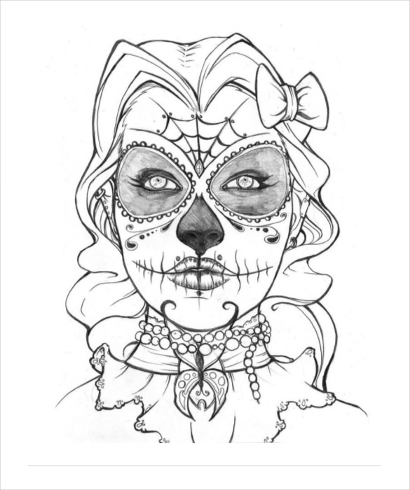 sugar skull coloring pages coloring page download