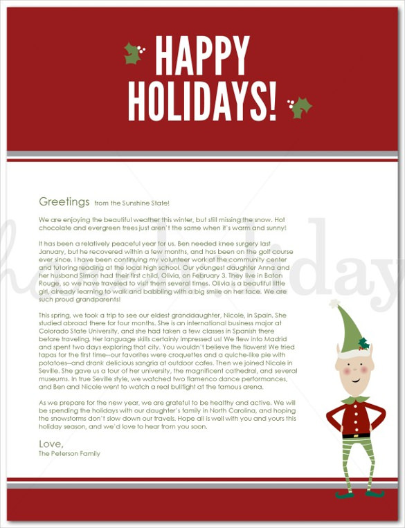 Holiday Letter Template – 14+ Free Word, PDF, PSD, Format Download