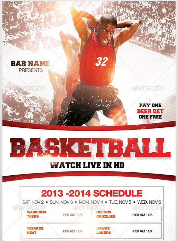 fully energitic basketball flyer template download