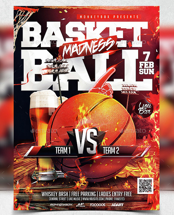colorful background designed basketball flyer template