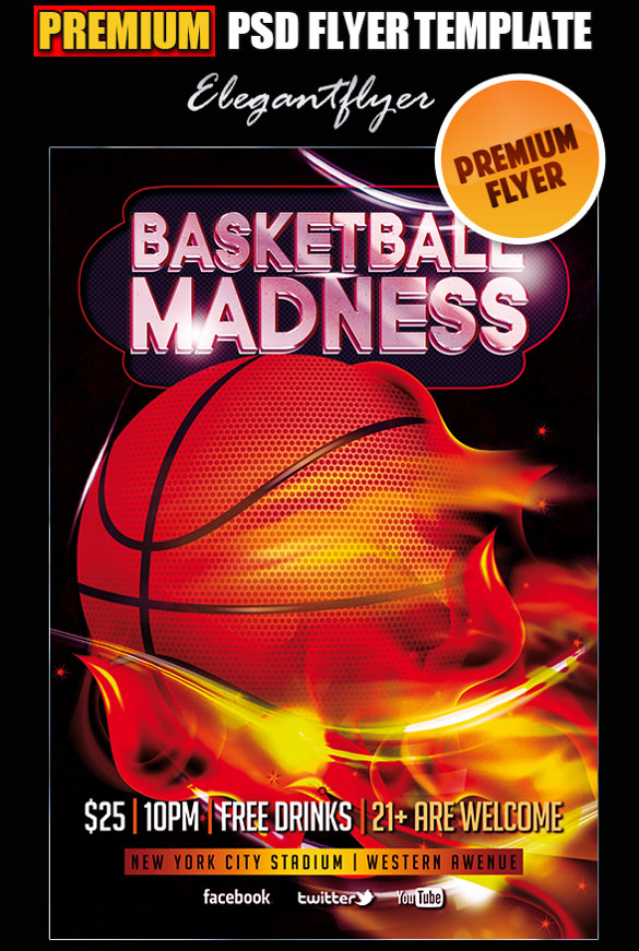 premium blasting basketball flyer template