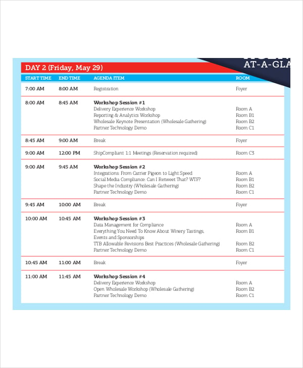 sales conference agenda template
