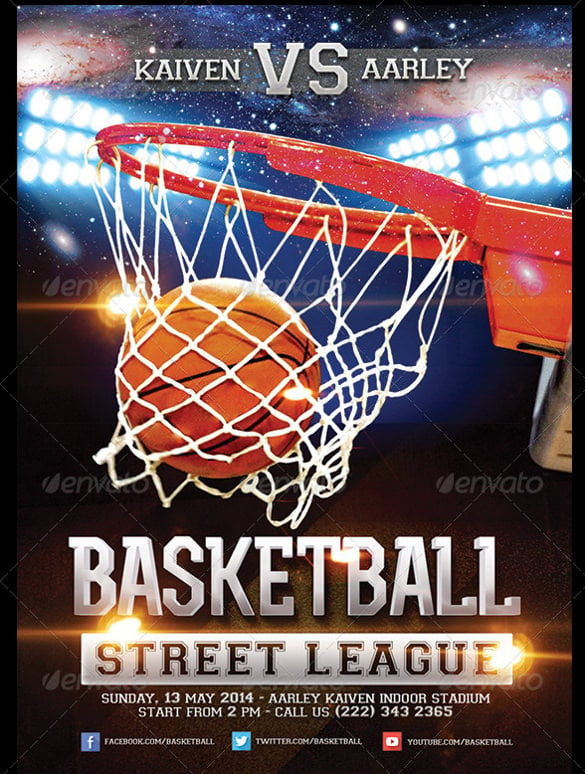 super played basketball flyer template download
