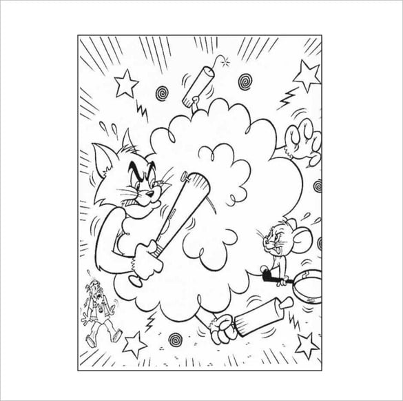 tom and jerry disney coloring page