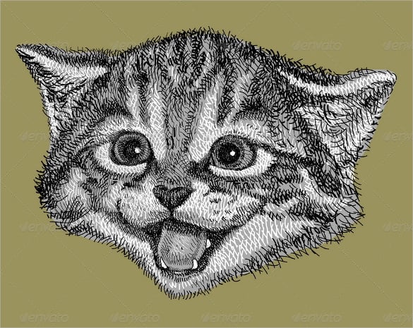 cat drawing vector eps download