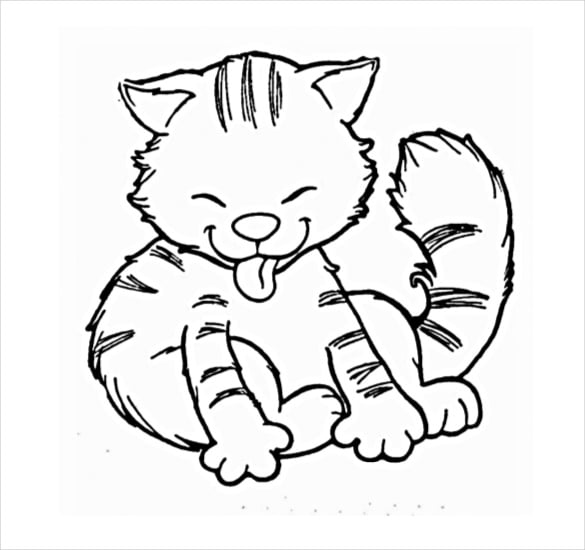 funny cat drawing free template download