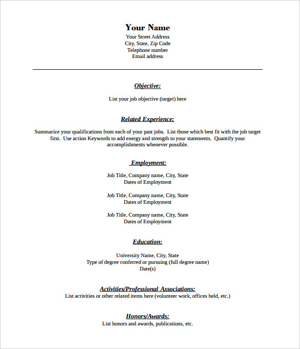 46+ Blank Resume Templates - DOC, PDF | Free & Premium ...