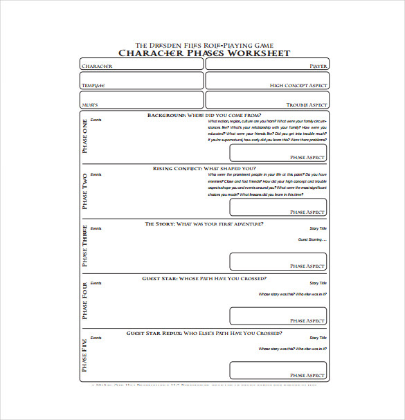 Character Sheet Template 8+ Free PDF Documents Download Free