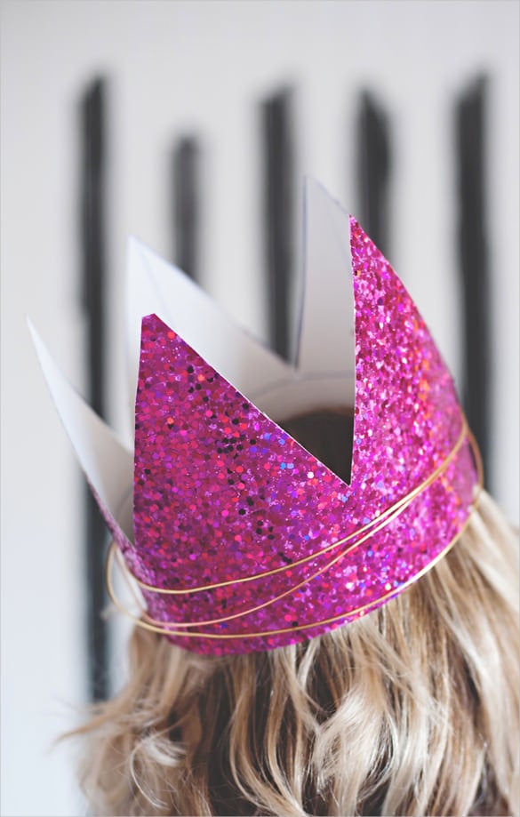 glitter twist birthday crown template