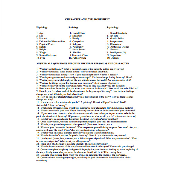 Character Sheet Template - 8+ Free PDF Documents Download | Free ...