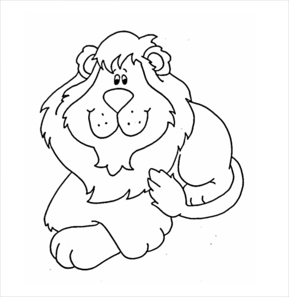 Lion Sketchbook for Kids ages 4-8 Blank Paper for Drawing.