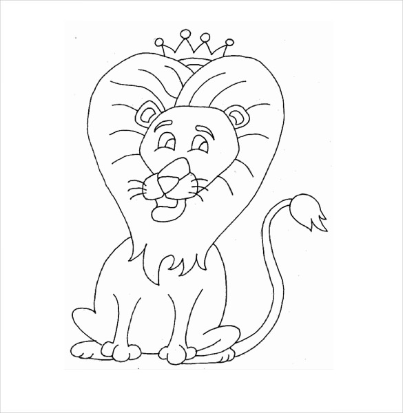 Lion Sketchbook for Kids ages 4-8 Blank Paper for Drawing.