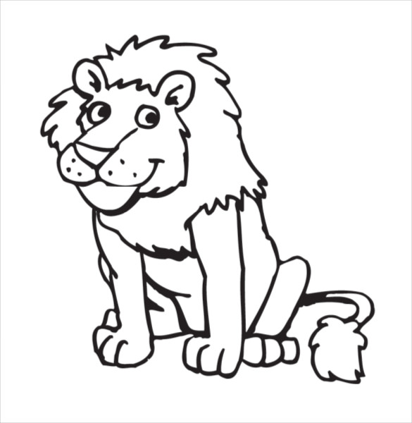 lion drawing free pdf format template download