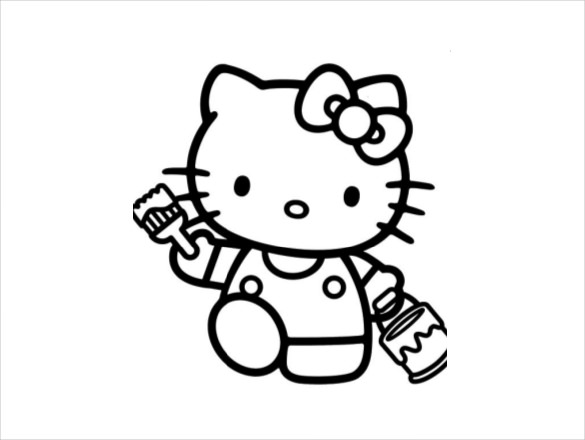 hello kitty dancing coloring pages