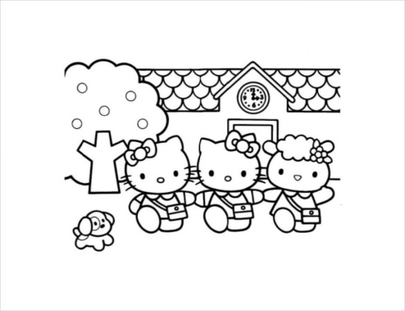 10 Creative Hello Kitty House Coloring Pages to Build Fun