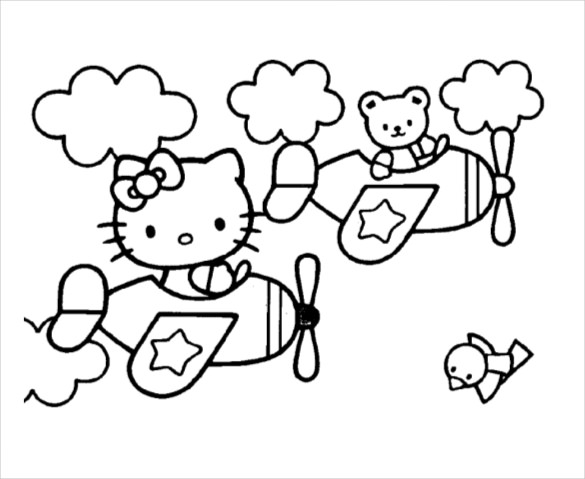 hello kitty coloring page  10 free psd ai vector eps